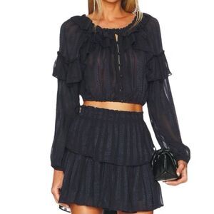 NWT LoveShackFancy Ruffle Popover Top